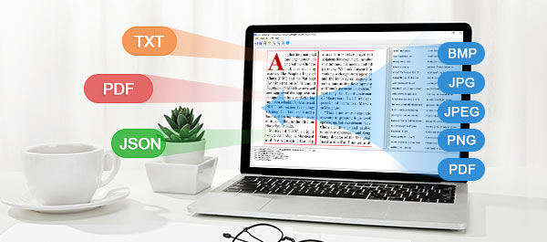 Support for recognizing BMP, JPG, JPEG, PNG, PDF and other mainstream image formats; export JSON, TXT, double PDF and other formats of the file